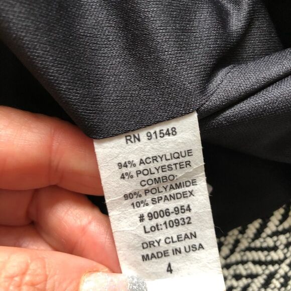 Liquid New York black ivory patterned blazer 4 - Picture 6 of 8